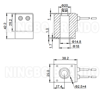 0543 Vergrendelingssolenoïde klep spoel DC6V 11W 14,5mm Gat 42mm Hoogte