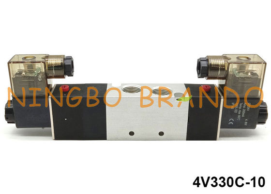3/8“ 5/3 Klep van de Manier Pneumatische Solenoïde 4v330c-10 Airtac-Type 24V 12V