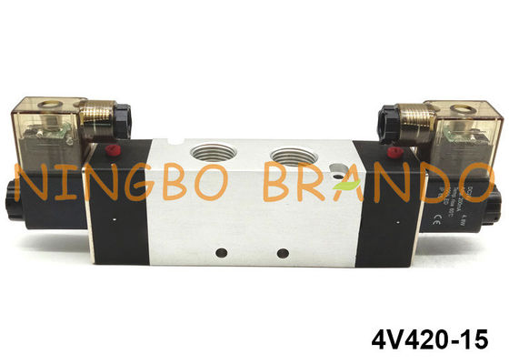 5 manier 2 van de Klepairtac van de Positie het Pneumatische Solenoïde Type 4V420-15 12V 24V