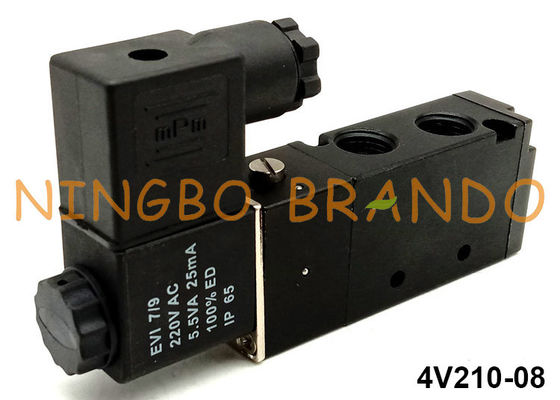 Airtactype 5/2 Klep van de Manier de Pneumatische Solenoïde 4V210-08 DC24V DC12V