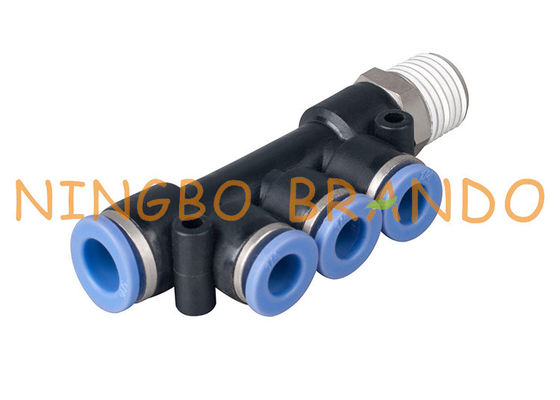 1/4“ 8mm Tak Drievoudige Duw Pneumatische Slangmontage snel om te verbinden