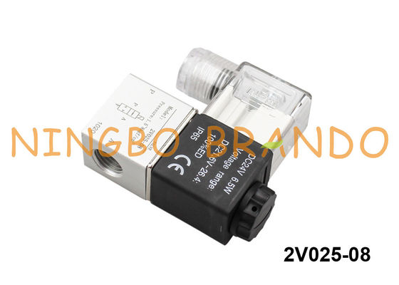 het Type van 2V025-08 Airtac Pneumatische Solenoïdeklep 1/4“ 24V gelijkstroom 12V gelijkstroom