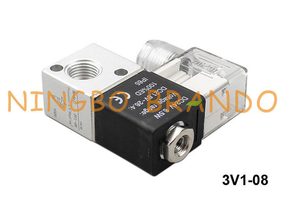 3V1-08 3 de Solenoïdeklep 1/4“ 12V 24V 110V 220V van de Manier Pneumatische Lucht