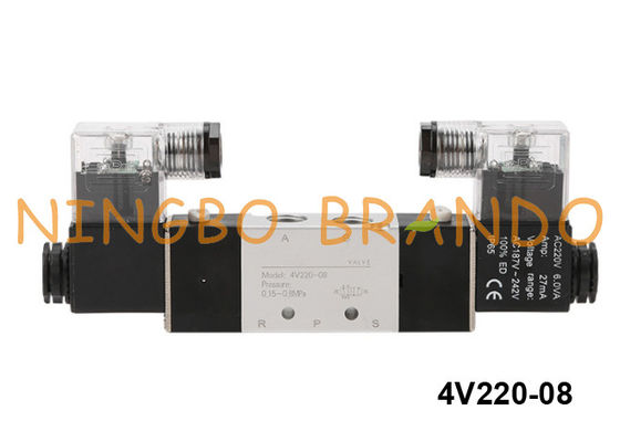 het Type van 4V220-08 Airtac Pneumatische Solenoïdeklep 5/2 Manier 12VDC 24VDC
