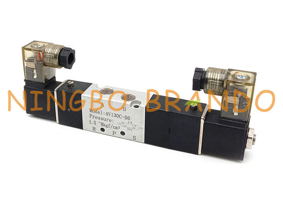 4V130C-06 dubbele Solenoïde 5/3 de Manier Gesloten Klep van de Centrum Pneumatische Solenoïde