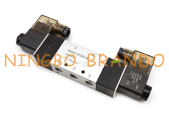 4V320-08 1/4“ 5/2 Dubbele de Solenoïde Pneumatische Klep van de Manierdin Schakelaar