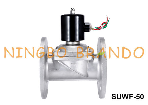 Suwf-50 roestvrij staal Van een flens voorzien Solenoïdeklep 2“ DN50 24VDC 220VAC