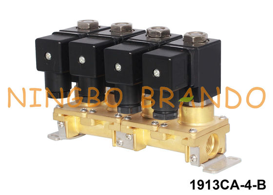 1/8“ 1/4“ Veelvoud 4 van de de Solenoïdeklep van het Groepsmessing de Combinatie 24V 220V