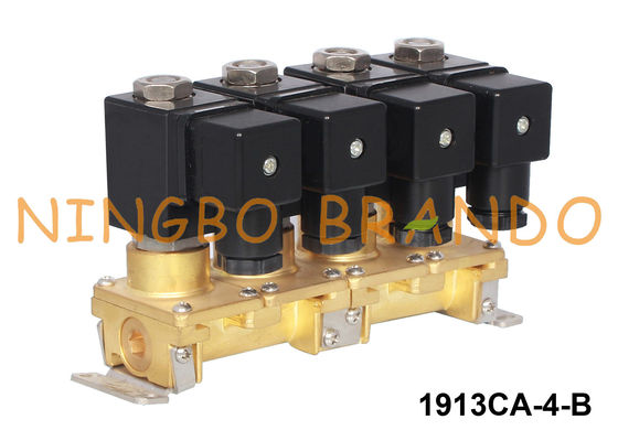 Stapelend van de de Solenoïdeklep van het 4 Groeps multi-Haven 1/8“ 1/4“ 24V 220V Messing