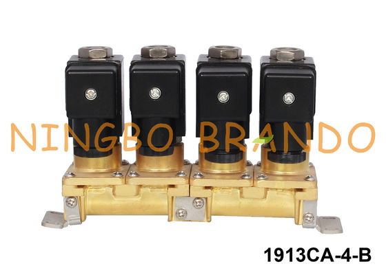 Stapelbare 4 de Klep multi-Manier 1/8“ 1/4“ 24V 220V groeperen van de Messingssolenoïde