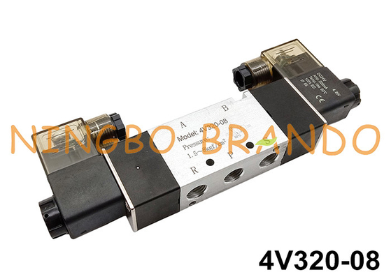 4V320-08 1/4“ Dubbele Solenoïde Pneumatische Klep DC12V DC24V AC220V
