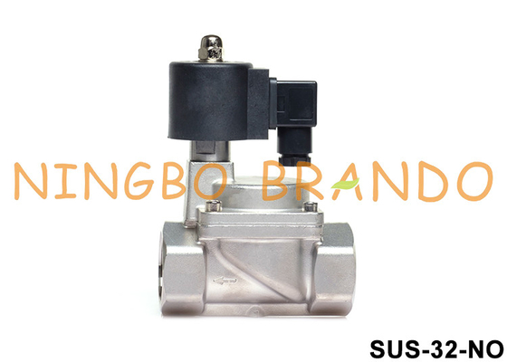 11/4“ 2 Manier Normale Open SS 304 de Verbinding 24V 220V van de Solenoïdeklep PTFE