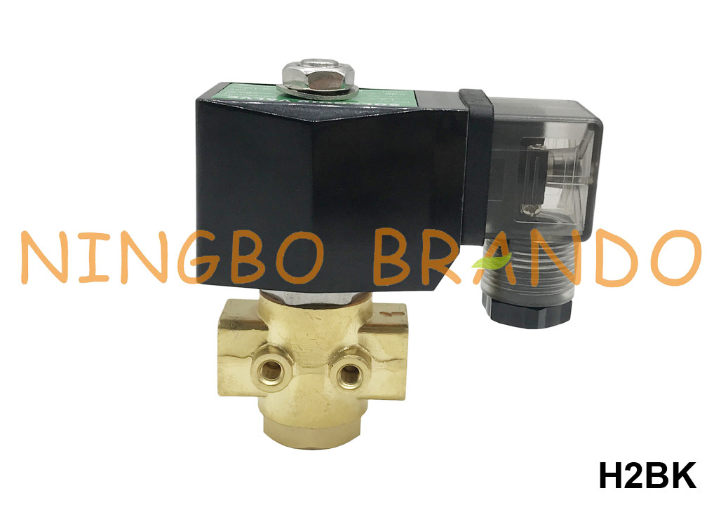 De Solenoïdeklep 1/8“ 1/4“ 24VDC 220VAC hoge druk van het 90 bar normaal Open Messing