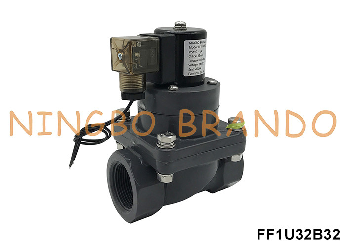 1-1/4' DN32 Corrosiebestendige UPVC solenoïde klep voor chemisch zuur 24V 220V