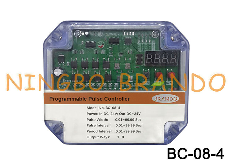 8 lijnen 24VDC Input 24VDC Output Pulse Valve Timer Controller voor stofverzamelaar