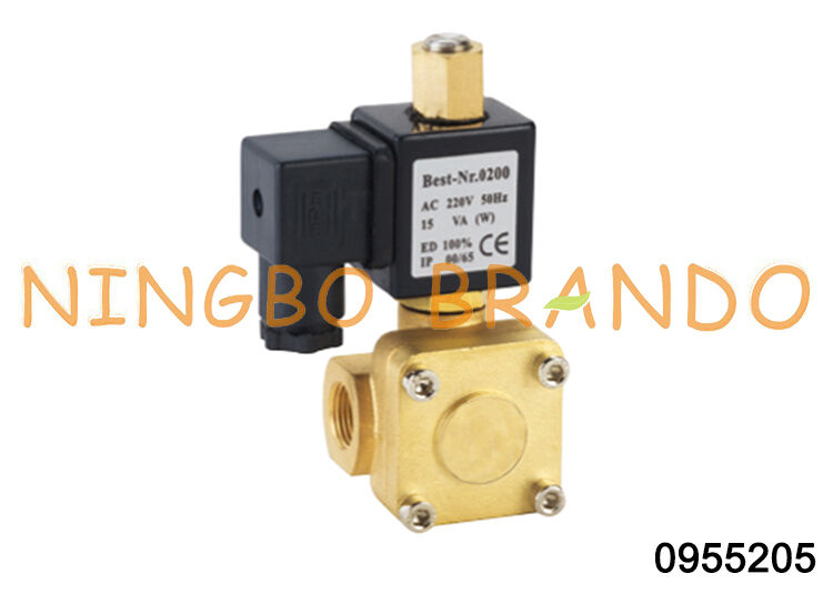 0955205 3/8 inch 2 Way normaal open Messing solenoïde klep 220V 110V