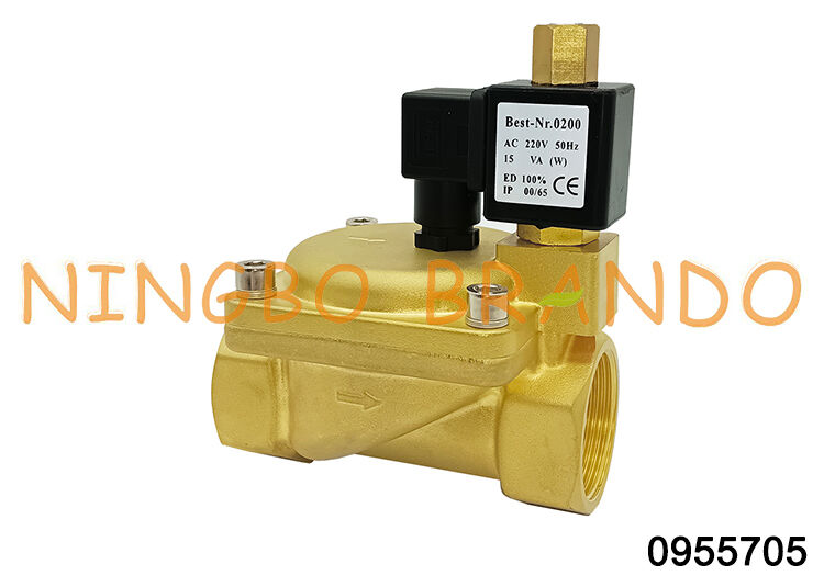 0955705 1,5'' 2 Way Messing Solenoïde Valve Normaal 24V 110V 220V