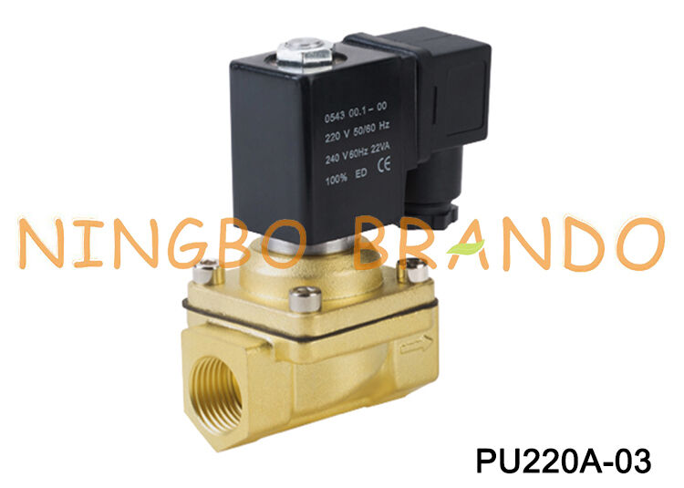 PU220A-03 3/8'' Shako Type 2-weg NC messing magneetventiel 24V 110V 220V