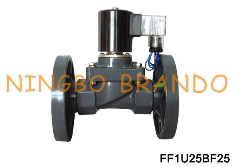 1 '' DN25 flens UPVC-magneetventiel voor corrosieve vloeistofstroomregeling