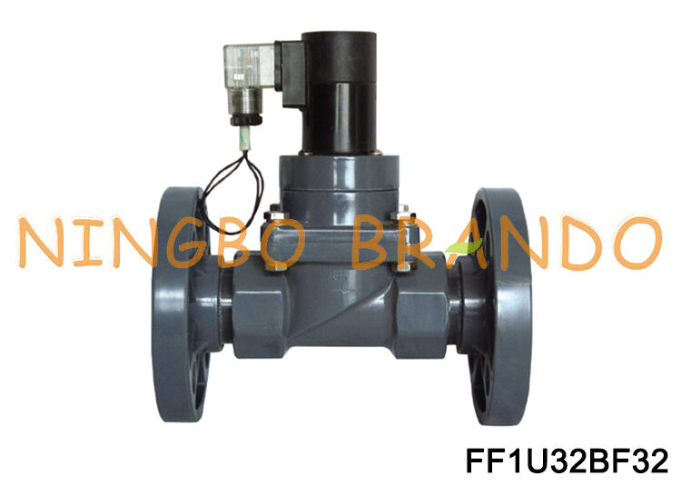 1-1/4 '' Van een flens voorzien membraanventiel UPVC DN32 Chemische anticorrosieve magneetventiel