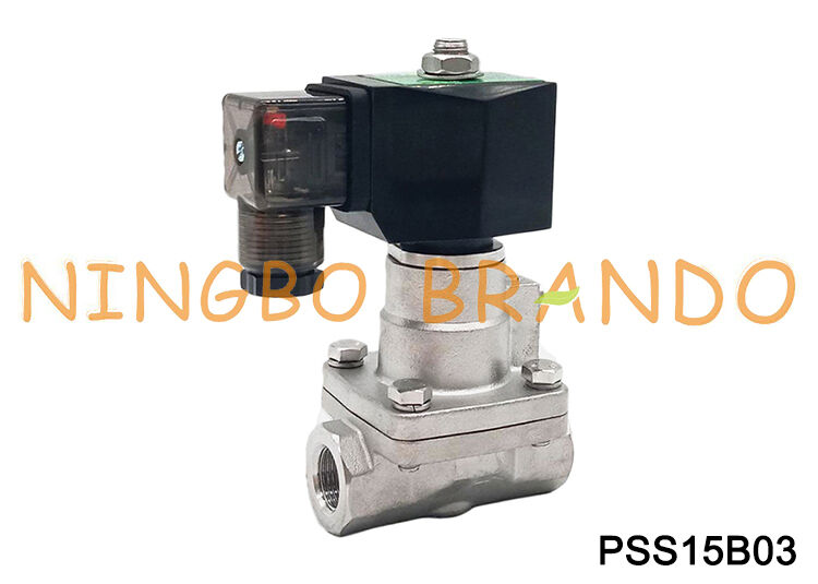 3/8'' 2-weg NC roestvrijstalen solenoïde voor hoge temperaturen voor stoom en warm water