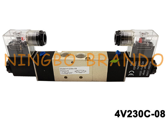 AirTACtype PT1/4 4V230C-08 de Manier van de Solenoïdeklep 220V AC 24V gelijkstroom 5/3