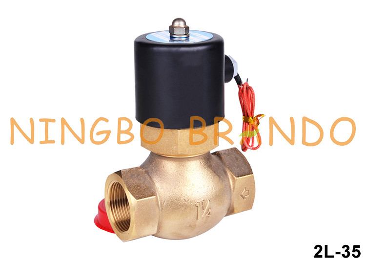 2L-35 1-1/4“ de Solenoïdeklep 12V 24V 110V 220V van het Messingswarme water