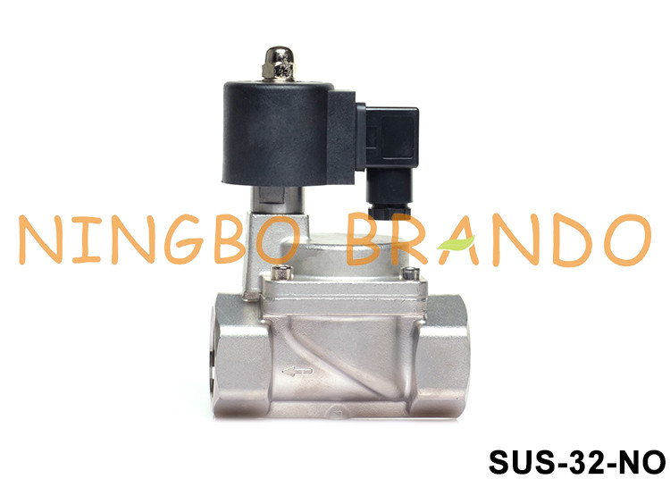 11/4“ 2 Manier Normale Open SS 304 de Verbinding 24V 220V van de Solenoïdeklep PTFE
