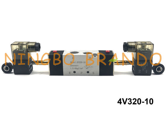 3/8" NPT 4V320-10 AirTAC Type Double Solenoid Valve 2 Position 5 Way DC12V DC24V AC110V AC220V