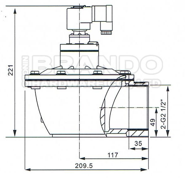 de Impuls Jet Valve 0 van 2 1/2“ het Type van CA62T Goyen Stofcollector