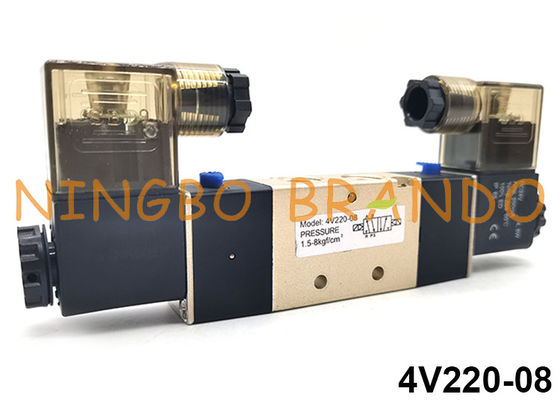 het Type van 4V220-08 Airtac Dubbele Klep van de Rol Pneumatische Solenoïde 5/2 Manier DC24V AC220V