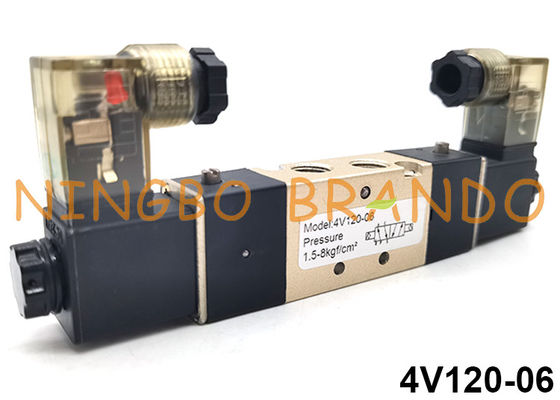 het Type van 4V120-06 Airtac Dubbele Klep van de Rol Pneumatische Solenoïde 5/2 Manier 24VDC 220VAC