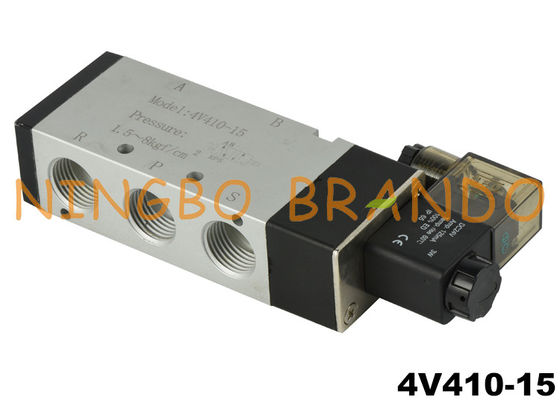 4V410-15 5/2 Weg 1/2'' Lucht Pneumatisch Magneetventiel 24V DC 220V AC