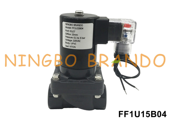 1/2' anti-corrosie UPVC solenoïde klep voor chemische zuur alkali 24V 110V 220V