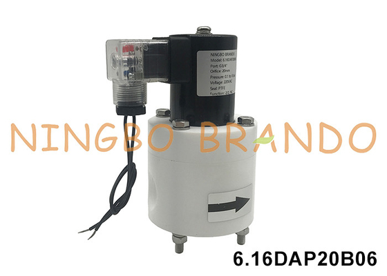 3/4' PTFE anticorrosie solenoïde klep Acid Alkali Chemical Resistant 24V 110V 220V