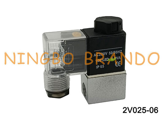 2V025-06 Normaal Gesloten Lucht Water Olie Magneetventiel G1/8'' 220V 110V 24V