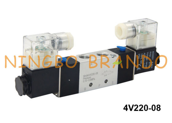 Airtactype 5/2 Klep van de Manier de Pneumatische Solenoïde 4v220-08-B 24V gelijkstroom
