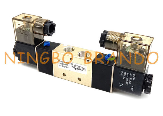 4V220-08 1/4“ Duim Dubbele Solenoïde 5/2 Klep van de Manier de Pneumatische Lucht