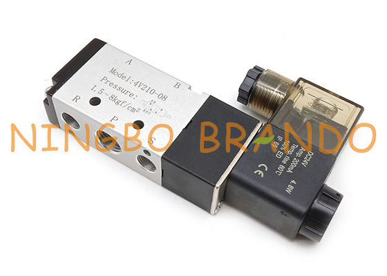 4V210-08 1/4“ 5/2 van de de Controle Enige Solenoïde van de Manierlucht Pneumatische Klep