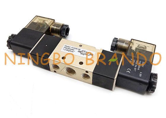 4V220-08 1/4“ Termianl-Doos 5/2 Pneumatische Klep van de Manier de Dubbele Solenoïde