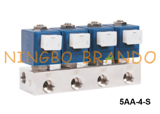 Verzamelleiding Opgezette Klep van de Roestvrij staalsolenoïde 1/4“ 3/8“ 1/2“ 24V 220V