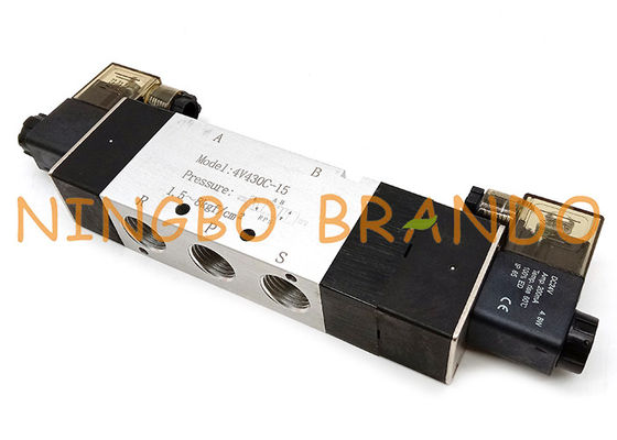 Airtactype 4V430C-15 5/3 de Manier Gesloten Klep van de Centrum Pneumatische Solenoïde
