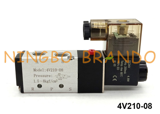 Type 5/2 Klep van de Manier de Pneumatische Solenoïde DC24V AC220V van 4V210-08 Airtac