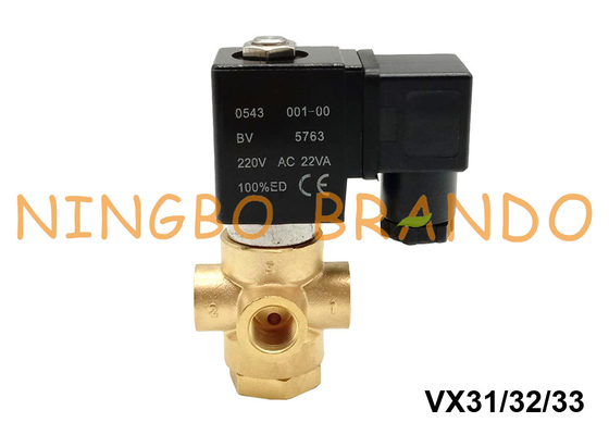 ASCO-Type 3 de Solenoïdeklep van het Maniermessing voor Waterlucht 1/8“ 1/4“ 24V 220V